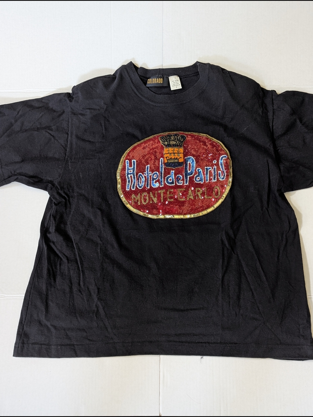 Hotel de Paris Monte Carlo Black Beaded Tee